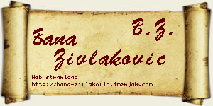 Bana Zivlaković vizit kartica